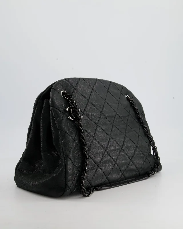 High-end designer bags for menChanel Charcoal Shimmer Quilted Lambskin CC Shoulder Bag with So Black Hardware