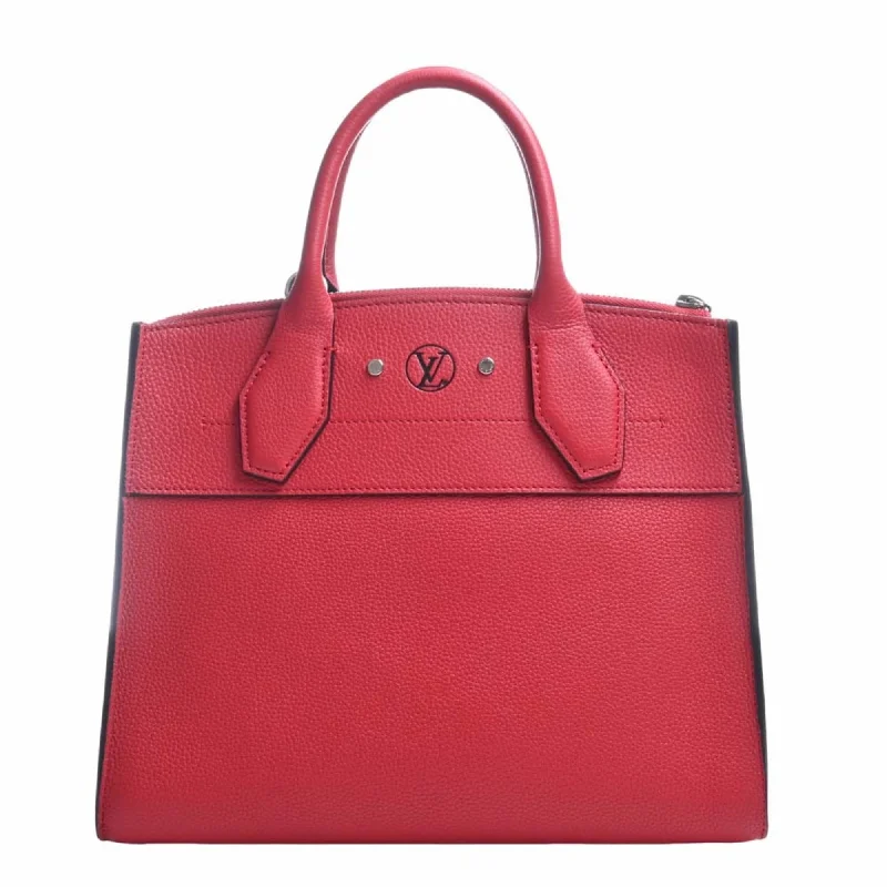 Lightweight duffle bags for gymLOUIS VUITTON Leather City Steamer PM Handbag M51030 Red Ladies