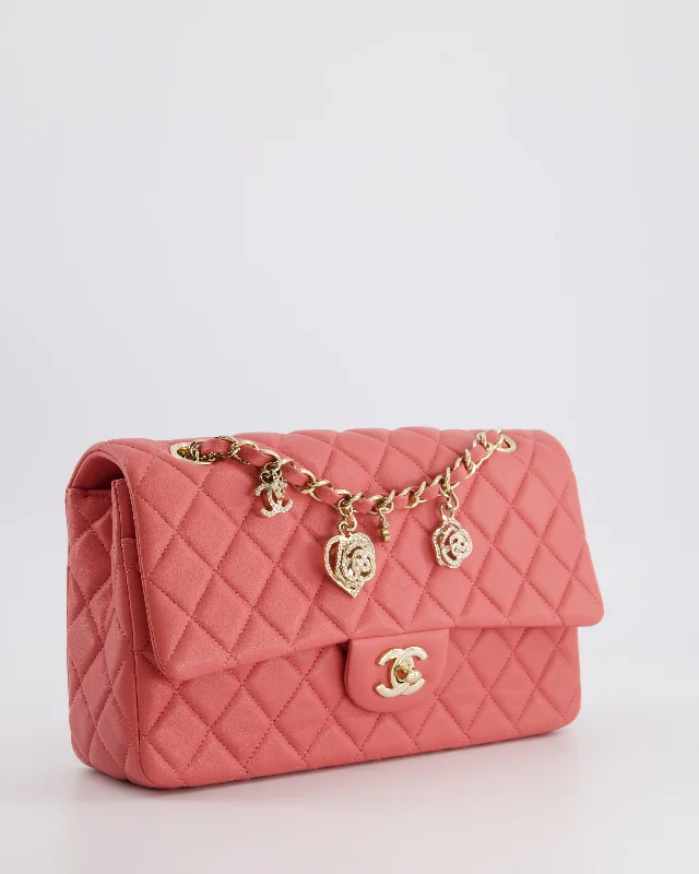 Minimalist leather handbagsChanel Pink Medium Single Flap Bag in Lambskin Leather with Champagne Gold Hardware