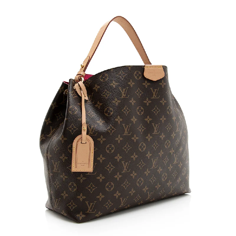 High-quality leather messenger bagsLouis Vuitton Monogram Canvas Graceful MM Hobo (20072)