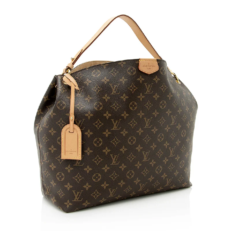 Customizable monogram bagsLouis Vuitton Monogram Canvas Graceful MM Hobo (21715)