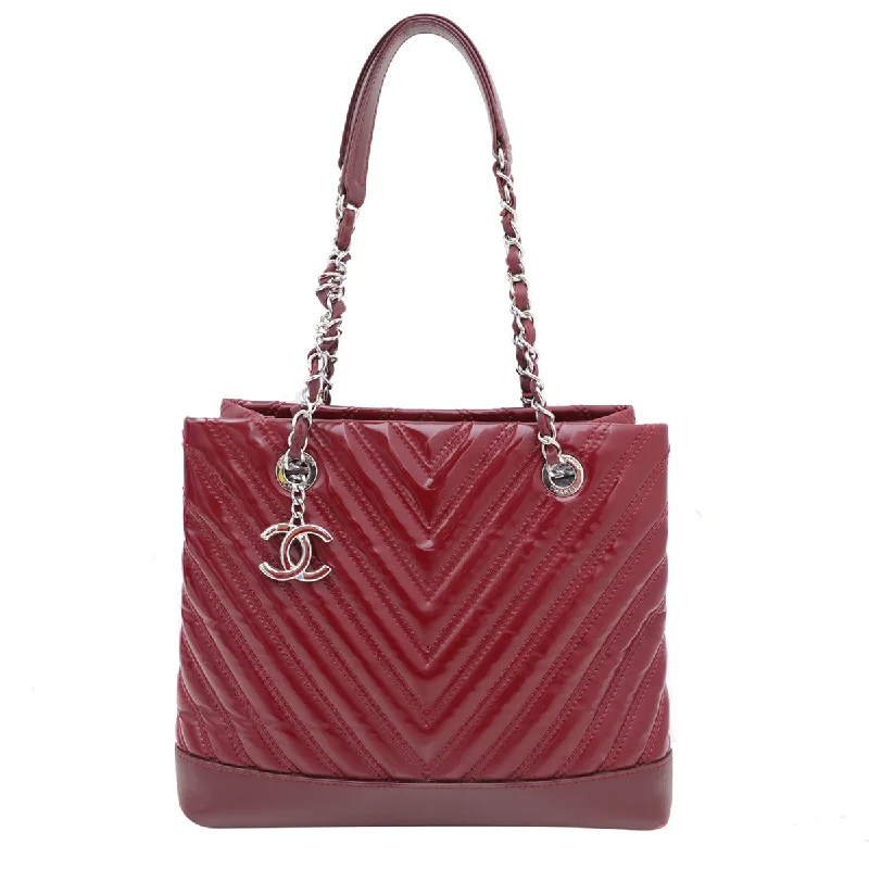 Affordable leather bagsChanel Maroon Chevron CC Charm Bag