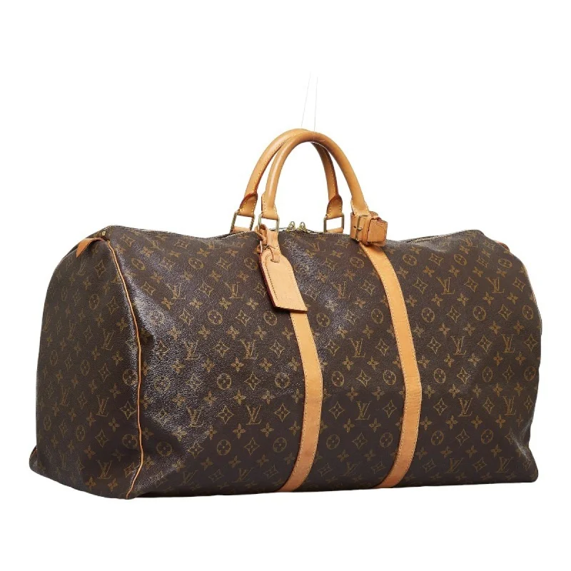 Elegant clutch bags for weddingsLOUIS VUITTON Monogram Keepall 60 Boston Bag M41422 Brown PVC Leather Ladies