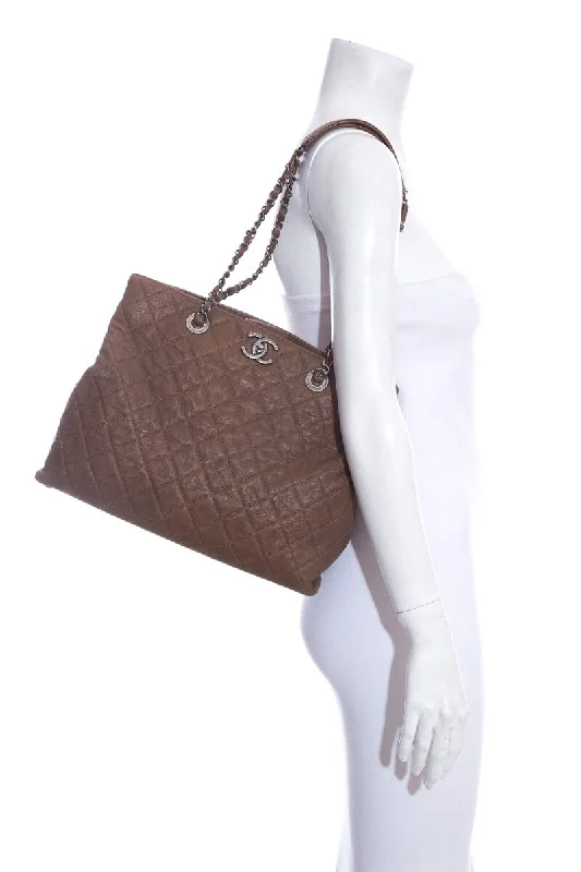 Designer bags with detachable strapsChanel 2015/2016 Brown Quilted Large Shopping 30 CM Handbag