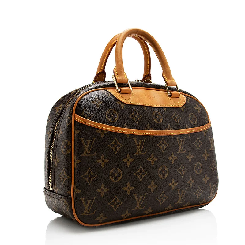 Luxury bags with chain strapsLouis Vuitton Monogram Canvas Trouville Satchel (SHF-17478)