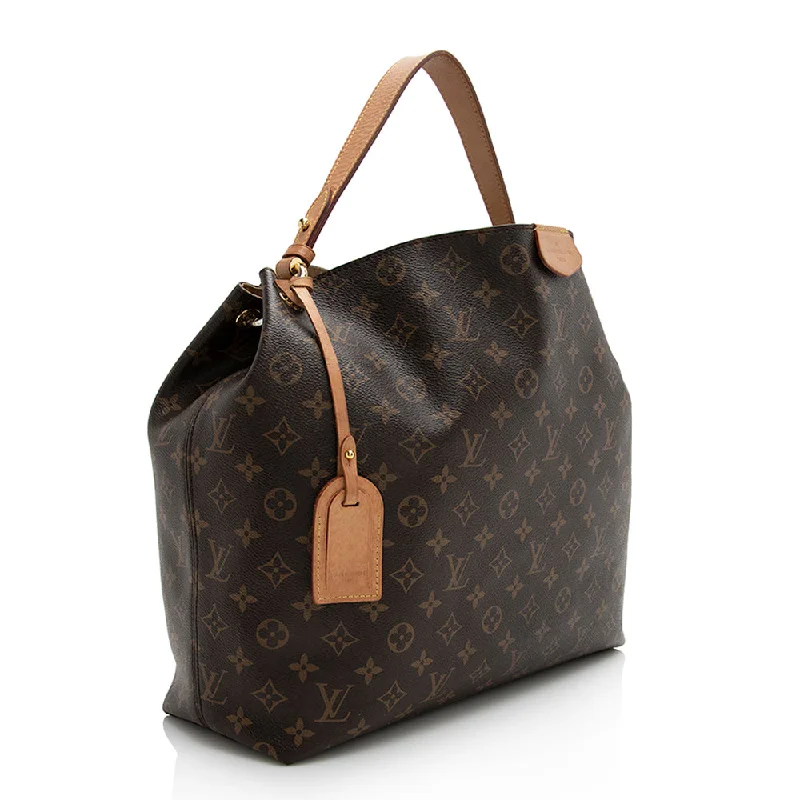 Elegant clutch bags for weddingsLouis Vuitton Monogram Canvas Graceful MM Hobo (22026)