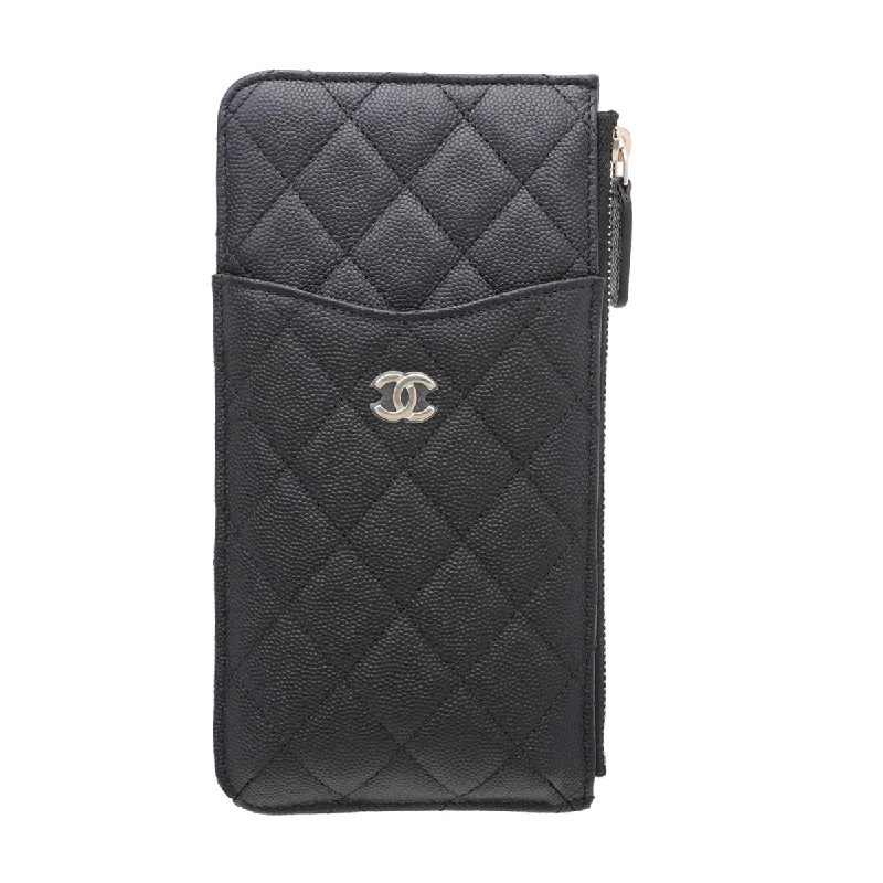 Designer bags with gold hardwareChanel Black CC Classic Phone Flat Wallet Pouch