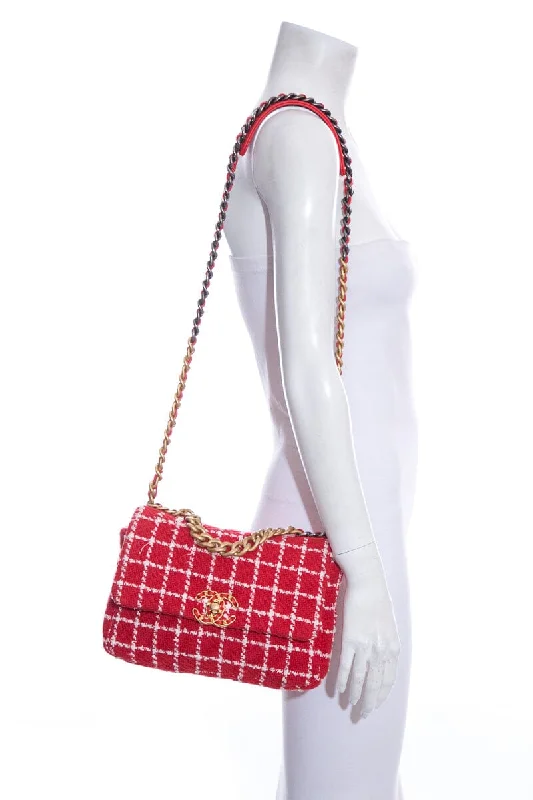 Trendy transparent PVC bagsChanel Tweed Quilted Flap  Red & White Handbag