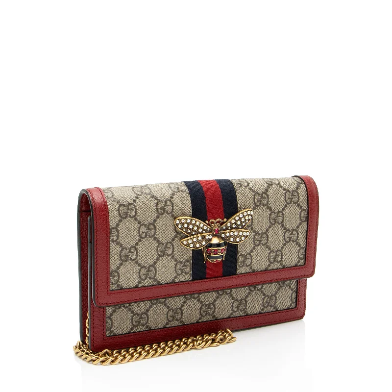 Luxury bags with exotic skinsGucci GG Supreme Queen Margaret Wallet on Chain (Cy5wDk)