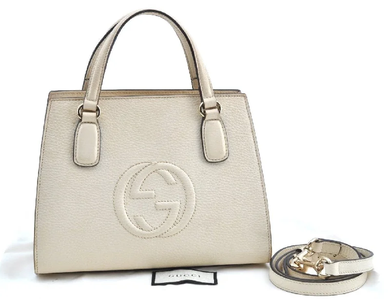 Best bags for photographersAuthentic GUCCI SOHO 2Way Shoulder Hand Bag GG Leather 607722 White K5707