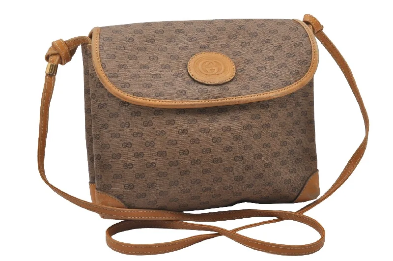 Affordable designer bag dupesAuthentic GUCCI Micro GG PVC Leather Shoulder Cross Body Bag Purse Brown 4738I