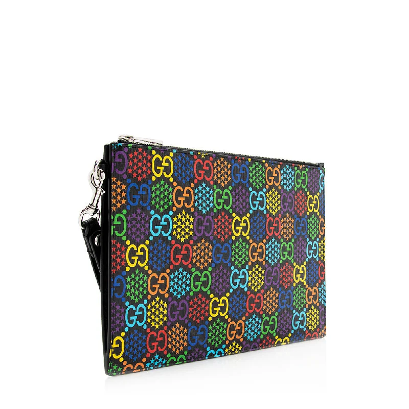 High-end designer bags for menGucci GG Supreme Psychedelic Zip Wristlet (SHF-20228)