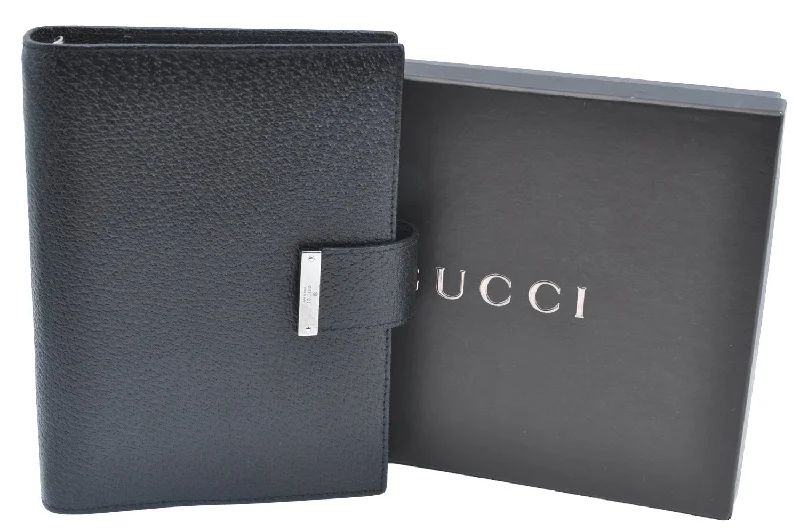 Mini bags for evening outAuthentic GUCCI Note Book Day Planner Cover 2003 Leather 115241 Black Box K5620