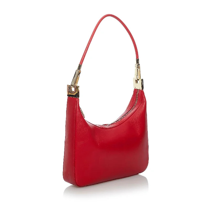 Designer bags with top handlesGucci Leather Shoulder Bag (29443)