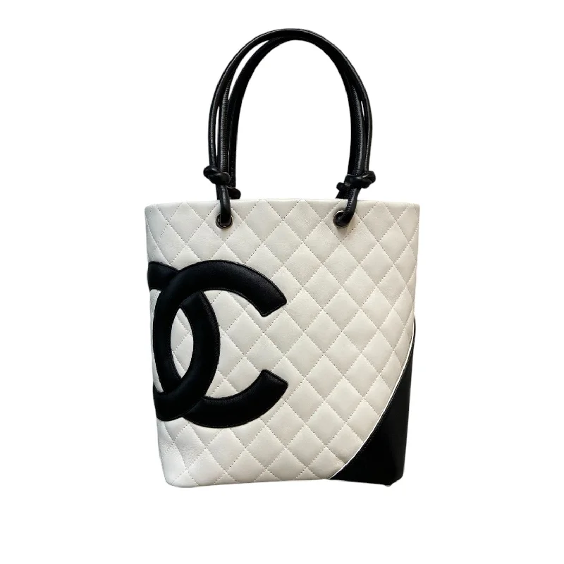 Best bags for weekend getawaysCambon Tote Medium Calfskin Quilted White Black