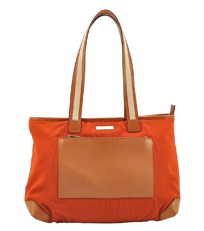 Lightweight duffle bags for gymAuthentic GUCCI Vintage Shoulder Tote Bag Canvas Leather Orange 5248I