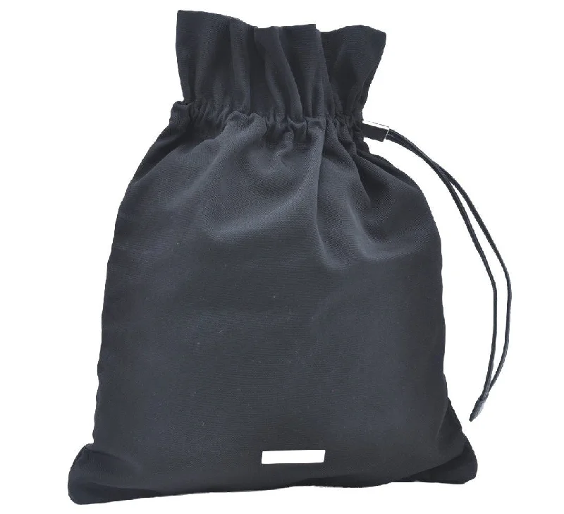 Minimalist leather handbagsAuthentic GUCCI Vintage Drawstring Pouch Purse Nylon Leather Black K5936