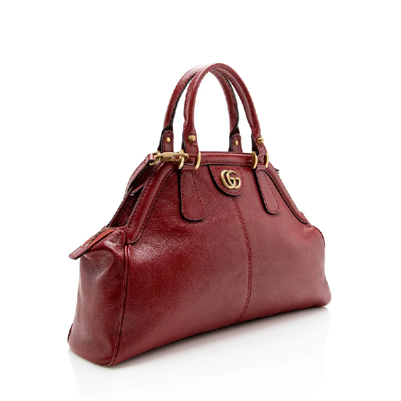 High-quality leather messenger bagsGucci Leather Re(belle) Medium Top Handle Bag (14516)