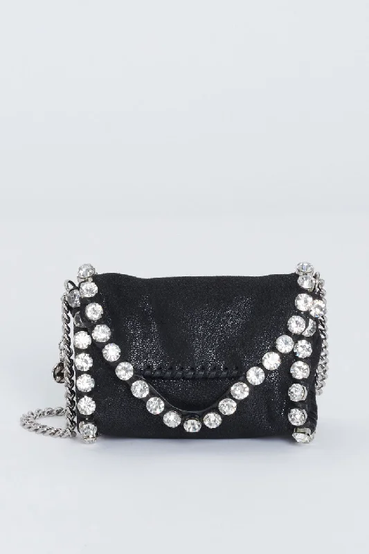 Luxury brand bags on saleBlack Falabella Tiny Crystal Preowned Bag