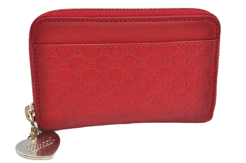 Eco-friendly tote bags for shoppingAuthentic GUCCI Micro Guccissima Lovely Heart Leather Coin Case 268750 Red J9425