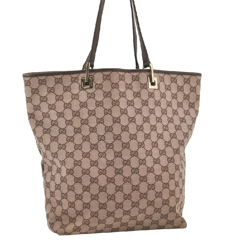 Best-selling designer bags 2025Authentic GUCCI Vintage Shoulder Tote Bag GG Canvas Leather 0021098 Brown 4581I